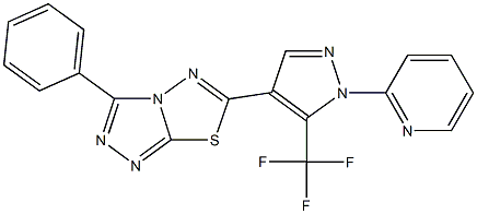 3-phenyl-6-[1-(2-pyridinyl)-5-(trifluoromethyl)-1H-pyrazol-4-yl][1,2,4]triazolo[3,4-b][1,3,4]thiadiazole,957498-79-2,结构式