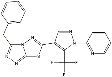 3-benzyl-6-[1-(2-pyridinyl)-5-(trifluoromethyl)-1H-pyrazol-4-yl][1,2,4]triazolo[3,4-b][1,3,4]thiadiazole|