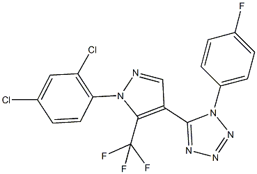 5-[1-(2,4-dichlorophenyl)-5-(trifluoromethyl)-1H-pyrazol-4-yl]-1-(4-fluorophenyl)-1H-tetraazole Structure