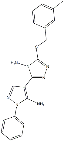 4-{4-amino-5-[(3-methylbenzyl)sulfanyl]-4H-1,2,4-triazol-3-yl}-1-phenyl-1H-pyrazol-5-ylamine Structure