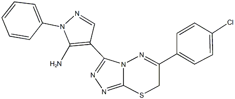 4-[6-(4-chlorophenyl)-7H-[1,2,4]triazolo[3,4-b][1,3,4]thiadiazin-3-yl]-1-phenyl-1H-pyrazol-5-ylamine 结构式