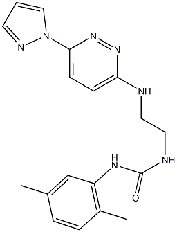 N-(2,5-dimethylphenyl)-N'-(2-{[6-(1H-pyrazol-1-yl)-3-pyridazinyl]amino}ethyl)urea 化学構造式