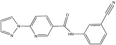 N-(3-cyanophenyl)-6-(1H-pyrazol-1-yl)nicotinamide Structure