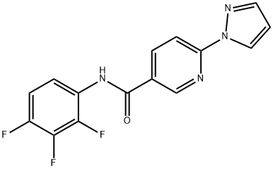 6-(1H-pyrazol-1-yl)-N-(2,3,4-trifluorophenyl)nicotinamide Structure