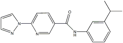 N-(3-isopropylphenyl)-6-(1H-pyrazol-1-yl)nicotinamide,957499-17-1,结构式