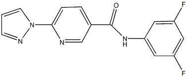 N-(3,5-difluorophenyl)-6-(1H-pyrazol-1-yl)nicotinamide Struktur