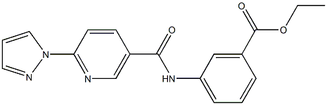 ethyl 3-({[6-(1H-pyrazol-1-yl)-3-pyridinyl]carbonyl}amino)benzoate Structure