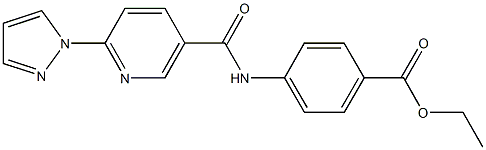 ethyl 4-({[6-(1H-pyrazol-1-yl)-3-pyridinyl]carbonyl}amino)benzoate Structure