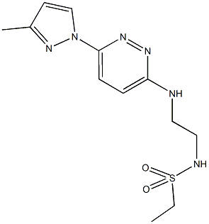 N-(2-{[6-(3-methyl-1H-pyrazol-1-yl)-3-pyridazinyl]amino}ethyl)ethanesulfonamide,957499-38-6,结构式