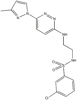 957499-43-3 3-chloro-N-(2-{[6-(3-methyl-1H-pyrazol-1-yl)-3-pyridazinyl]amino}ethyl)benzenesulfonamide