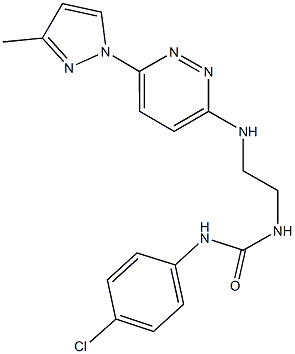 N-(4-chlorophenyl)-N'-(2-{[6-(3-methyl-1H-pyrazol-1-yl)-3-pyridazinyl]amino}ethyl)urea Struktur