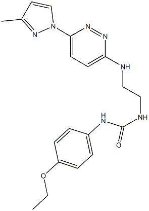 N-(4-ethoxyphenyl)-N'-(2-{[6-(3-methyl-1H-pyrazol-1-yl)-3-pyridazinyl]amino}ethyl)urea 化学構造式