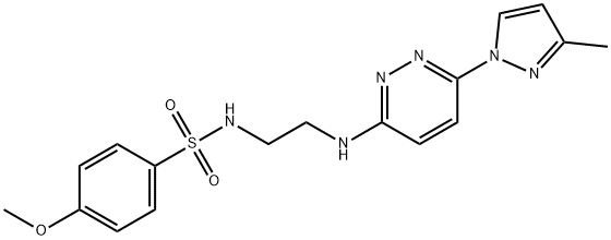 4-methoxy-N-(2-{[6-(3-methyl-1H-pyrazol-1-yl)-3-pyridazinyl]amino}ethyl)benzenesulfonamide Structure