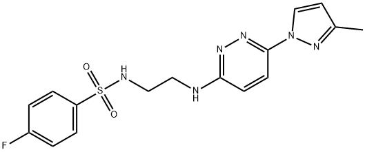 4-fluoro-N-(2-{[6-(3-methyl-1H-pyrazol-1-yl)-3-pyridazinyl]amino}ethyl)benzenesulfonamide|