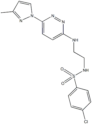 4-chloro-N-(2-{[6-(3-methyl-1H-pyrazol-1-yl)-3-pyridazinyl]amino}ethyl)benzenesulfonamide Structure