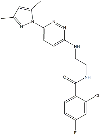 2-chloro-N-(2-{[6-(3,5-dimethyl-1H-pyrazol-1-yl)-3-pyridazinyl]amino}ethyl)-4-fluorobenzamide,957499-70-6,结构式