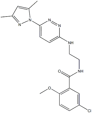 5-chloro-N-(2-{[6-(3,5-dimethyl-1H-pyrazol-1-yl)-3-pyridazinyl]amino}ethyl)-2-methoxybenzamide Struktur