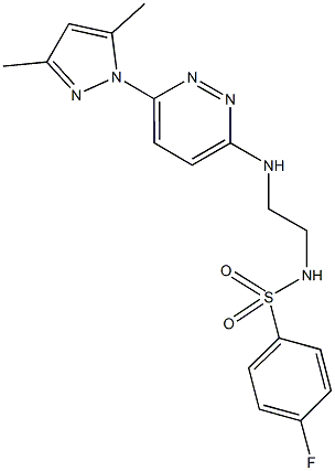 N-(2-{[6-(3,5-dimethyl-1H-pyrazol-1-yl)-3-pyridazinyl]amino}ethyl)-4-fluorobenzenesulfonamide Struktur