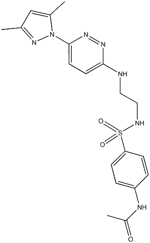 N-(4-{[(2-{[6-(3,5-dimethyl-1H-pyrazol-1-yl)-3-pyridazinyl]amino}ethyl)amino]sulfonyl}phenyl)acetamide,957499-76-2,结构式