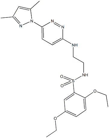 N-(2-{[6-(3,5-dimethyl-1H-pyrazol-1-yl)-3-pyridazinyl]amino}ethyl)-2,5-diethoxybenzenesulfonamide Struktur