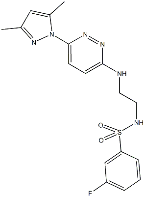 N-(2-{[6-(3,5-dimethyl-1H-pyrazol-1-yl)-3-pyridazinyl]amino}ethyl)-3-fluorobenzenesulfonamide Structure