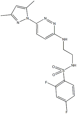 N-(2-{[6-(3,5-dimethyl-1H-pyrazol-1-yl)-3-pyridazinyl]amino}ethyl)-2,4-difluorobenzenesulfonamide,957499-82-0,结构式