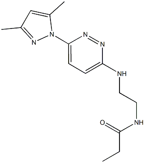 N-(2-{[6-(3,5-dimethyl-1H-pyrazol-1-yl)-3-pyridazinyl]amino}ethyl)propanamide Structure