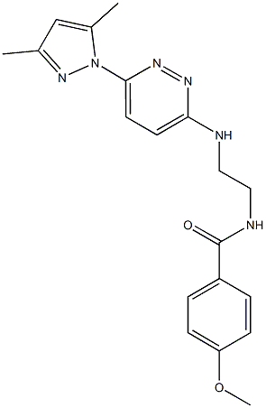 N-(2-{[6-(3,5-dimethyl-1H-pyrazol-1-yl)-3-pyridazinyl]amino}ethyl)-4-methoxybenzamide Struktur