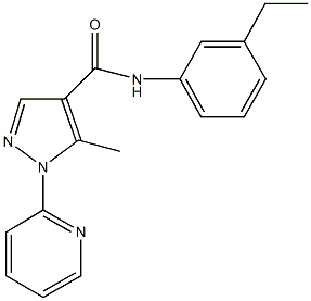 N-(3-ethylphenyl)-5-methyl-1-(2-pyridinyl)-1H-pyrazole-4-carboxamide Struktur