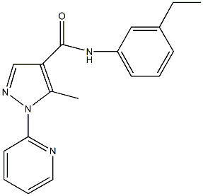 N-(3-ethylphenyl)-5-methyl-1-(2-pyridinyl)-1H-pyrazole-4-carboxamide 结构式