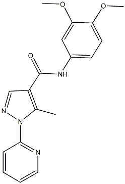 N-(3,4-dimethoxyphenyl)-5-methyl-1-(2-pyridinyl)-1H-pyrazole-4-carboxamide 结构式