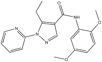 N-(2,5-dimethoxyphenyl)-5-ethyl-1-(2-pyridinyl)-1H-pyrazole-4-carboxamide Structure