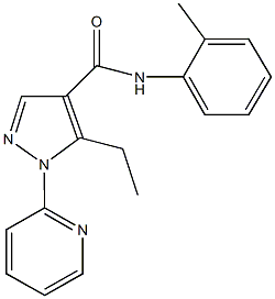 5-ethyl-N-(2-methylphenyl)-1-(2-pyridinyl)-1H-pyrazole-4-carboxamide 化学構造式