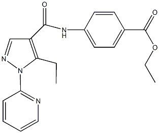 ethyl 4-({[5-ethyl-1-(2-pyridinyl)-1H-pyrazol-4-yl]carbonyl}amino)benzoate Structure
