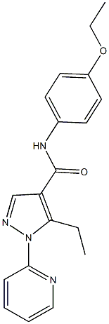 N-(4-ethoxyphenyl)-5-ethyl-1-(2-pyridinyl)-1H-pyrazole-4-carboxamide 化学構造式