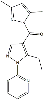2-{4-[(3,5-dimethyl-1H-pyrazol-1-yl)carbonyl]-5-ethyl-1H-pyrazol-1-yl}pyridine 化学構造式