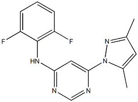 N-(2,6-difluorophenyl)-N-[6-(3,5-dimethyl-1H-pyrazol-1-yl)-4-pyrimidinyl]amine Struktur