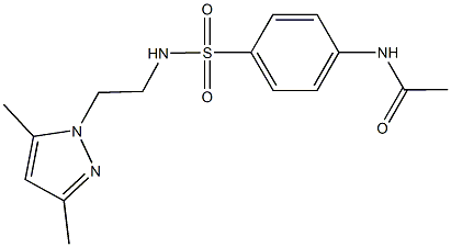 N-[4-({[2-(3,5-dimethyl-1H-pyrazol-1-yl)ethyl]amino}sulfonyl)phenyl]acetamide,957502-02-2,结构式