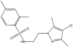 N-[2-(4-chloro-3,5-dimethyl-1H-pyrazol-1-yl)ethyl]-2,4-dimethylbenzenesulfonamide 化学構造式