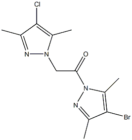 4-bromo-1-[(4-chloro-3,5-dimethyl-1H-pyrazol-1-yl)acetyl]-3,5-dimethyl-1H-pyrazole,957502-16-8,结构式