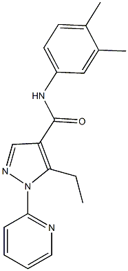 N-(3,4-dimethylphenyl)-5-ethyl-1-(2-pyridinyl)-1H-pyrazole-4-carboxamide Structure