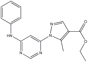 ethyl 1-(6-anilino-4-pyrimidinyl)-5-methyl-1H-pyrazole-4-carboxylate|