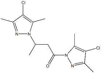 4-chloro-1-[3-(4-chloro-3,5-dimethyl-1H-pyrazol-1-yl)butanoyl]-3,5-dimethyl-1H-pyrazole,957502-28-2,结构式