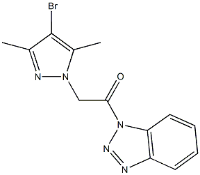 1-[(4-bromo-3,5-dimethyl-1H-pyrazol-1-yl)acetyl]-1H-1,2,3-benzotriazole,957502-36-2,结构式