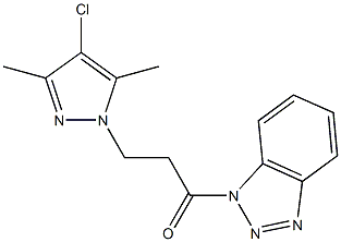 1-[3-(4-chloro-3,5-dimethyl-1H-pyrazol-1-yl)propanoyl]-1H-1,2,3-benzotriazole 结构式