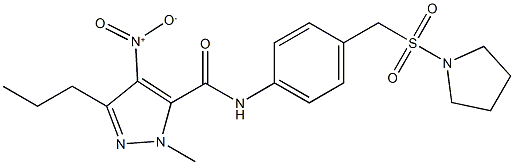 4-nitro-1-methyl-3-propyl-N-{4-[(1-pyrrolidinylsulfonyl)methyl]phenyl}-1H-pyrazole-5-carboxamide Structure