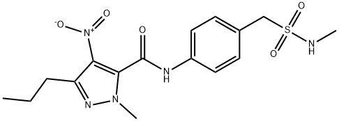 4-nitro-1-methyl-N-(4-{[(methylamino)sulfonyl]methyl}phenyl)-3-propyl-1H-pyrazole-5-carboxamide 结构式