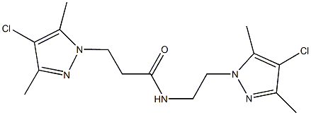 3-(4-chloro-3,5-dimethyl-1H-pyrazol-1-yl)-N-[2-(4-chloro-3,5-dimethyl-1H-pyrazol-1-yl)ethyl]propanamide Structure