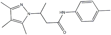 N-(4-methylphenyl)-3-(3,4,5-trimethyl-1H-pyrazol-1-yl)butanamide,957502-51-1,结构式