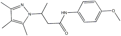 N-(4-methoxyphenyl)-3-(3,4,5-trimethyl-1H-pyrazol-1-yl)butanamide,957502-65-7,结构式